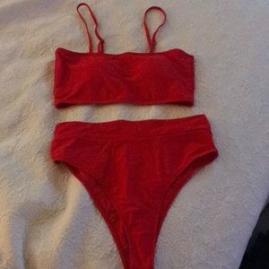 NWOT highwaisted red bathing suit